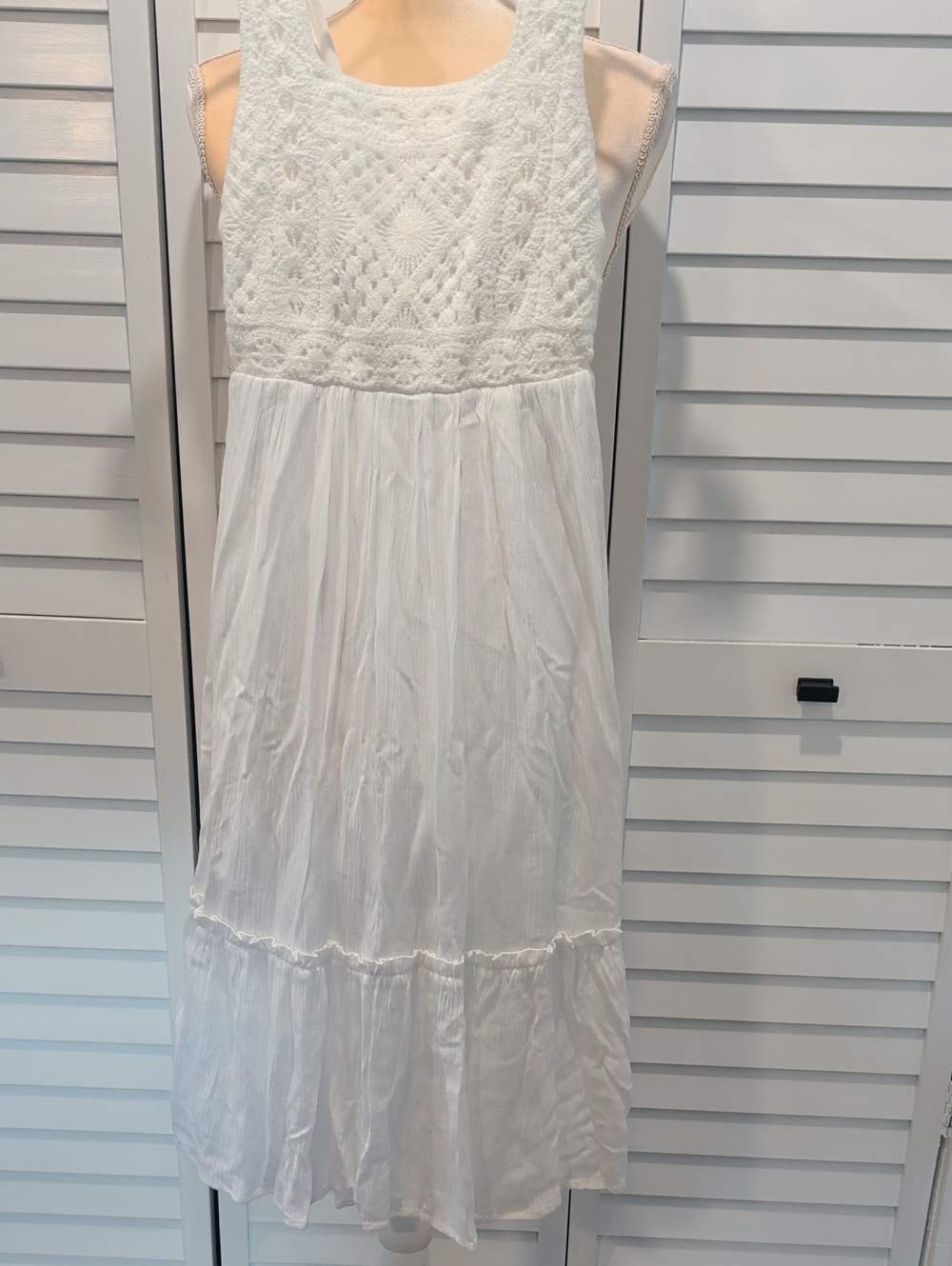 Love Squared White Crochet Bodice Sundress